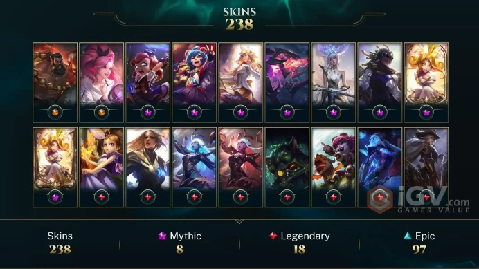 North America K/DA ALL OUT Seraphine Indie - Spirit Guard Udyr - Prestige Star Guardian Neeko (2022) - Lv 148 | 133 Champs | 238 Skins FULL A...