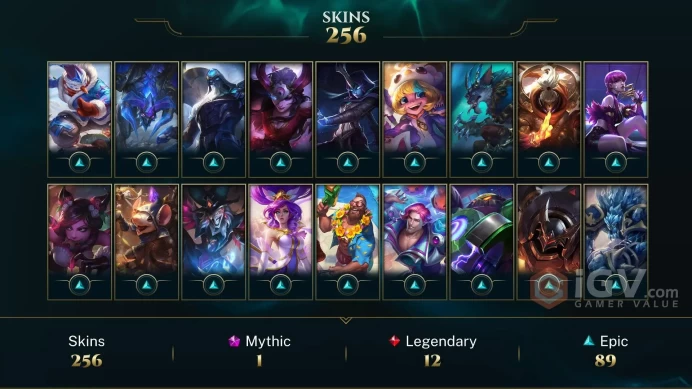 Europe West Judgment Kayle - Spirit Guard Udyr - Gun Goddess Miss Fortune - Lv 185 | 172 Champs | 256 Skins FULL ACCESS A845