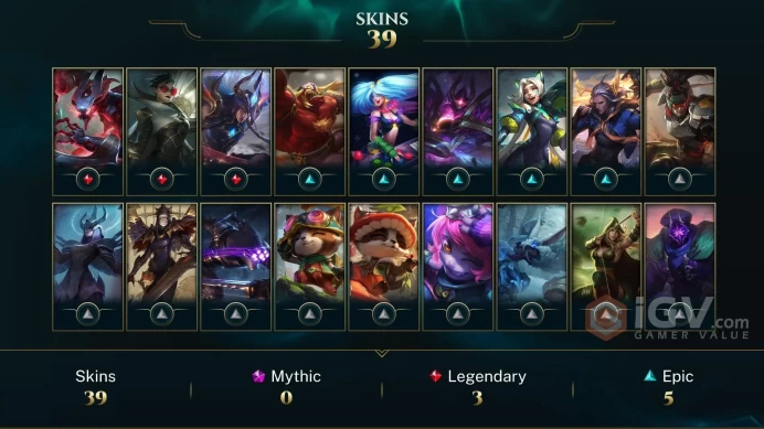 Europe Nordic & East King Rammus - UFO Corki - Judgment Kayle - Lv 47 | 107 Champs | 39 Skins FULL ACCESS A847