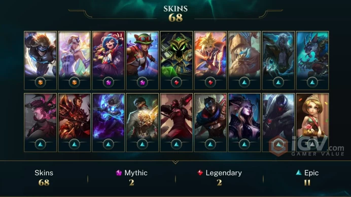 North America Judgment Kayle - Victorious Elise - Victorious Maokai - Lv 58 | 146 Champs | 68 Skins FULL ACCESS A849