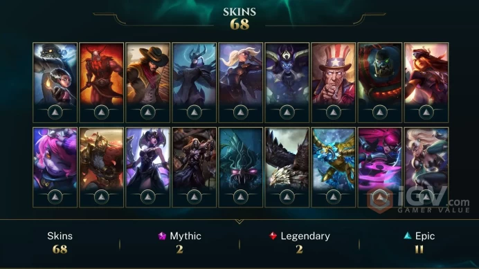 North America Judgment Kayle - Victorious Elise - Victorious Maokai - Lv 58 | 146 Champs | 68 Skins FULL ACCESS A849