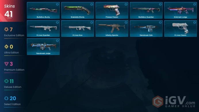 NA 41 skins | VCT 2025 Karambit | Onimaru Kunitsuna | Arcane Vandal | Kuronami Marshal | Neo Frontier Sheriff | Araxys Vandal | Oni Phantom | Re