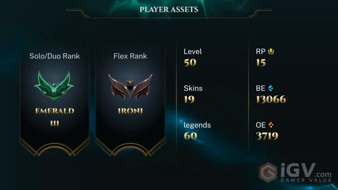 [S9 Account EUW][Handmade]Season 16 Split 2 // Emerald 3 / 19 Skin / 60 Champ / 10 Chromas / %68 WR / Honor 5 / FULL ACCESS / AUTO DELIVERY