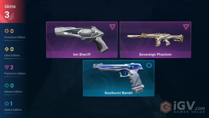 EU 3 skins | Sovereign Phantom | Ion Sheriff | Soulburst Bandit | V0532
