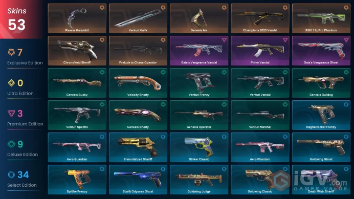 EU | 53 Skins | Full Acces | Champions 2023 Vandal | Reaver Karambit | Chaos Operator | Gaia Vandal + Ghost | Prime Vandal | Rgx Phantom