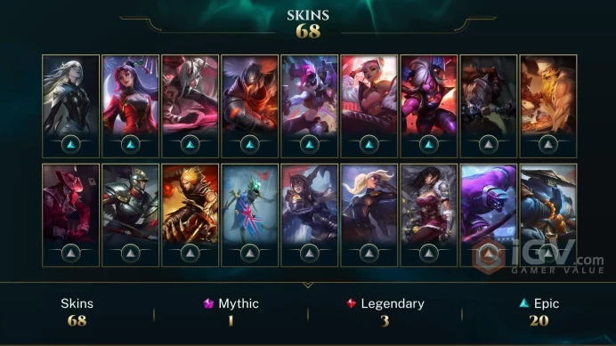 [TR] | 68 Skin | 171 Champ | Unranked | 9 RP | Email Access | 2025 Ready | 3651 BE | Honor 3 | Level 170
