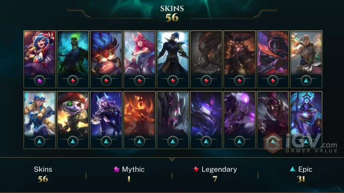 [TR] | 57 Skin | 117 Champ | Unranked | 15 RP | Email Access | 2025 Ready | 844 BE | Honor 3 | Level 157