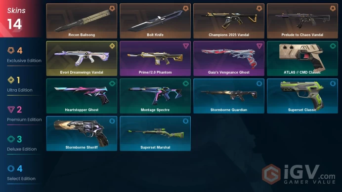 [EU] - SKINS 14 - KNIFE 2 - Evori Dreamwings Vandal - Recon Balisong - Champions 2025 Vandal - FULL ACCESS - INSTANT DELIVERY