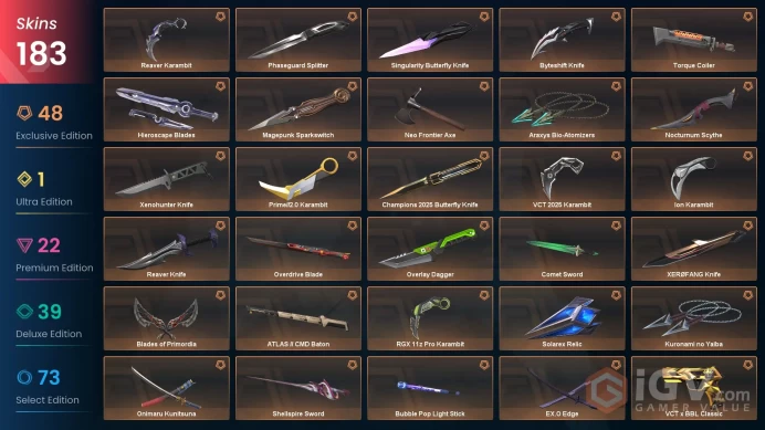 NA/USA 186855 VP Spent VCT 2025 Karambit Champions 2025 Bundle Phaseguard Splitter Divergence Vandal Primordium Vandal Nocturnum Phantom Valiant