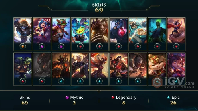 EUW | 69 Skins | 107 Champions | Level 182 | ⏳ 27811 BE | Alien Invader Heimerdinger | Winterblessed Swain | Bewitchi...