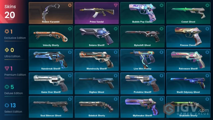 [LATAM] - SKINS 20 - KNIFE 1 - Reaver Karambit - Prime Vandal - Comet Ghost - FULL ACCESS - INSTANT DELIVERY