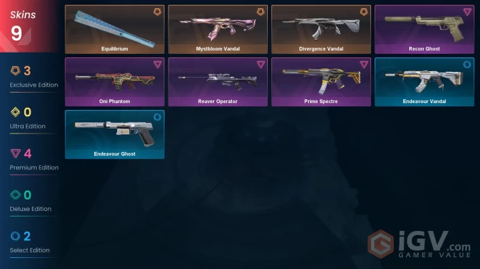 [EU\TURKEY] - SKINS 9 - KNIFE 1 - Equilibrium - Mystbloom Vandal - Divergence Vandal - FULL ACCESS - INSTANT DELIVERY