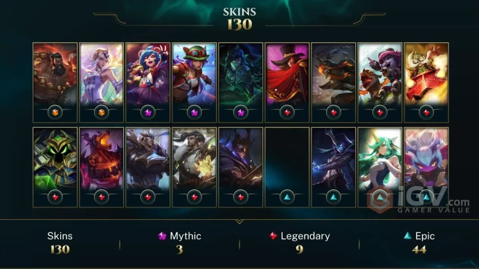 [NA] | 130 Skin | 170 Champ | Unranked | 53 RP | Email Access | 2025 Ready | 4848 BE | Honor 3 | Level 195