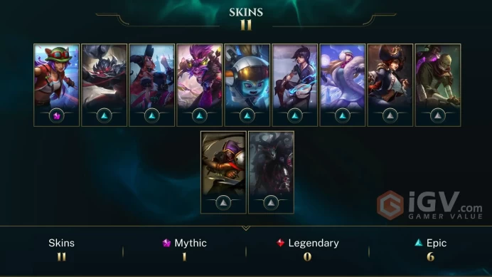 EUW | 11 Skins | 67 Champions | Level 59 | 222 BE | Marauder Xin Zhao | Arcane Shimmer Lab Singed | Battle Bat Vayne