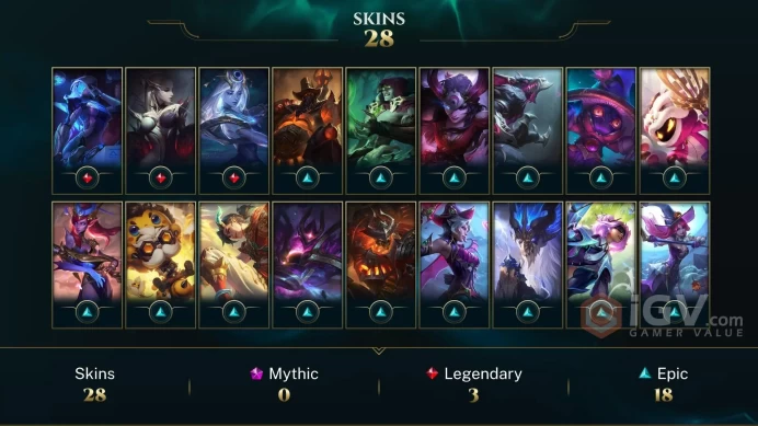 NA | 28 Skins | 104 Champions | Level 98 | 1140 BE | High Noon Urgot | Grim Reaper Karthus | Coven Evelynn