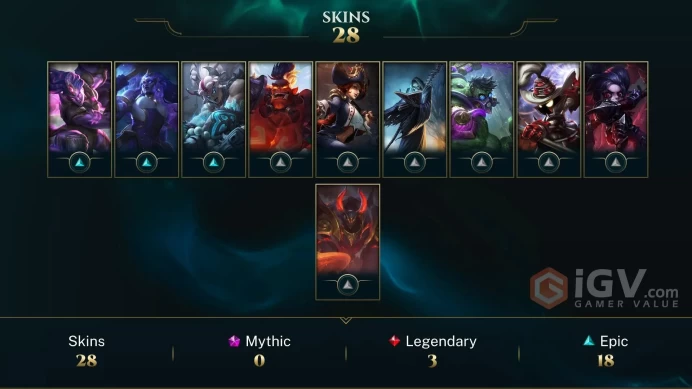 NA | 28 Skins | 104 Champions | Level 98 | 1140 BE | High Noon Urgot | Grim Reaper Karthus | Coven Evelynn