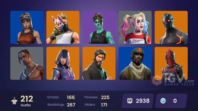 FA / 206 SKINS / TRAVIS SCOTT / THE REAPER / ROYALE KNIGHT / GLOW / BLUE SQUIRE / TAKE THE L / OG STW DELUXE