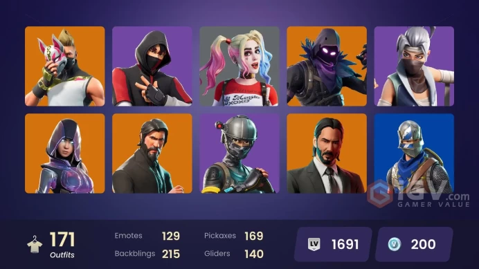 FA / 168 SKINS / IKONIK / THE REAPER / GLOW / BLUE SQUIRE / ROYALE KNIGHT / OG STW ULTIMATE