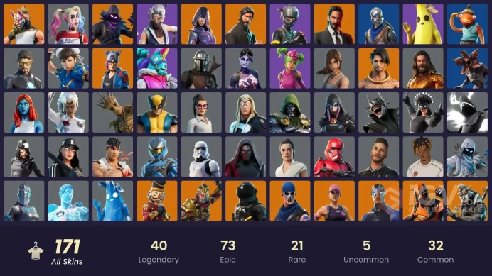 FA / 168 SKINS / IKONIK / THE REAPER / GLOW / BLUE SQUIRE / ROYALE KNIGHT / OG STW ULTIMATE