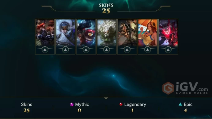 OCE - 33 LVL - Silver 2017 - 25 Skins - Spirit Guard Udyr - Pulsefire Ezreal - Goth Annie - Blood Lord Vladimir - Worlds 2017 Ashe - OC484