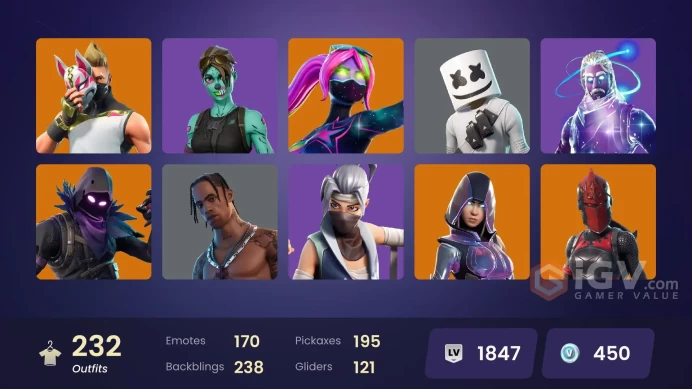 FA / 230 SKINS / TRAVIS SCOTT / GALAXY / LEVIATHAN AXE / OG STW