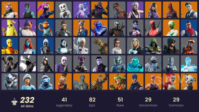 FA / 230 SKINS / TRAVIS SCOTT / GALAXY / LEVIATHAN AXE / OG STW