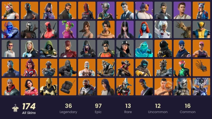 FA / 163 SKINS / THE REAPER / GLOW / ELITE AGENT / BLUE TEAM LEADER / GOLD MIDAS / BLUE STRIKER / TART TYCOON / ROGUE AGENT / XEV / OG STW