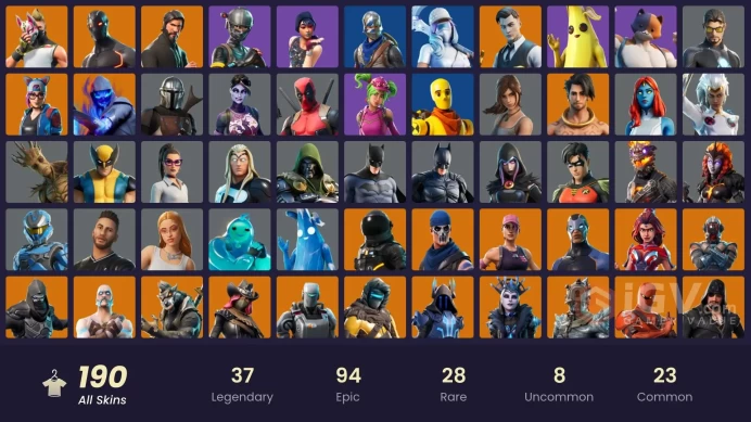 FA / 180 SKINS / SPARKLE SPECIALIST / LEVIATHAN AXE / THE REAPER / BLUE SQUIRE / ROYALE KNIGHT / GOLD MIDAS / GOLD BRUTUS / TART TYCOON / OG STW