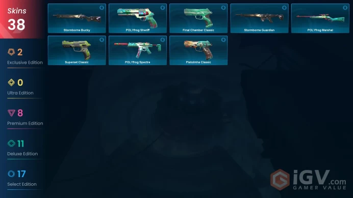 EU | 38 skins | Reaver Vandal | Montage Axe | Reaver Phantom | Prime//2.0 Phantom | Forsaken Operator | Reaver Odin | Reaver Guardian | Z1861