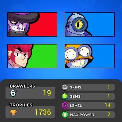 1734 Thropy|19 Brawlers 2 Max Level|Well Build Mortis|2 Epic Skins [Night Witch Mortis] 2 Rare Skins|CN ON|Take Email|BRS822