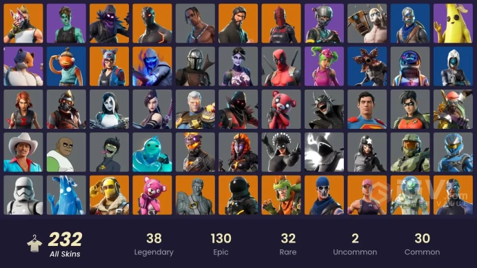 [PC/PSN/SWITCH] LIFETIME | 232 Skins | Travis Scott | The Reaper | Blue Squire | Stacked | Emotes