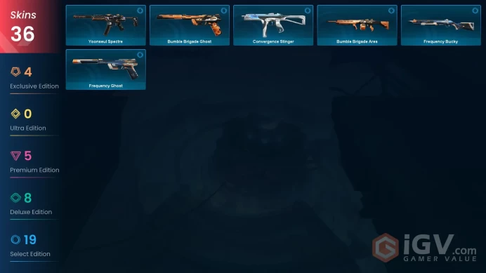 NA - LVL 41 - Unranked - 2 Knifes - 36 Skins (~18,775 VP) EX.O Sheriff, Onimaru Kunitsuna, XEROFANG Vandal, Gaia's Vengeance Phantom