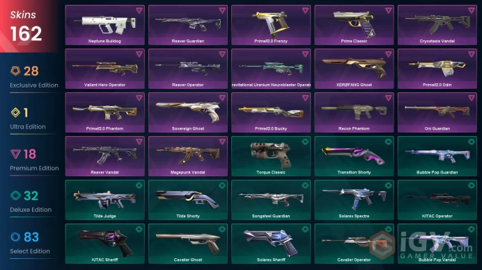 [EU] Valorant 162 Skins Full Access