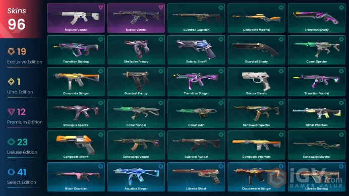 NA/USA 90250 VP Spent Champions 2023 Bundle Ignite Fan Prelude to Chaos Vandal Reaver Vandal Sovereign Ghost Sakura Classic Magepunk Ghost Neptu
