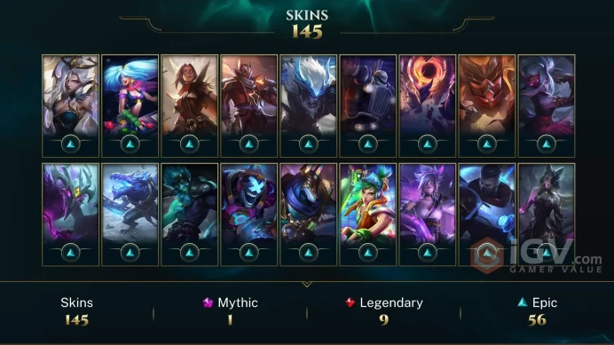EUW - 329 LVL - ~ 150 Skins - All Champions - Battle Academia Yone - Empyrean K'Sante - True Damage Yasuo - Victorious Skins - WE210