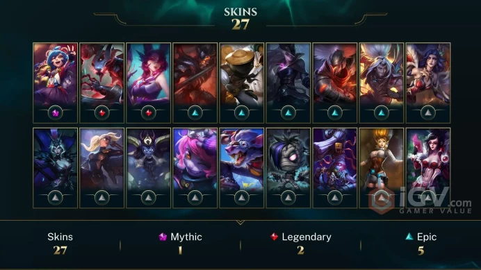 EUW -(S16) UNRANKED- 75 Champ - 27 Good Skins(1 Mythic, 2 Legendary, 5 Epic) - 5.7K BE -S3 ACC - HANDAMDE -  FULL ACCES - CHEAP