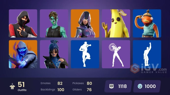 [PC/PSN/XBOX] 51 skins | IKONIK | Glow | Trilogy | Frostbite | Valeria | Fusion | Hybrid | Luxe | Ruin | Peter Griffin | Spectra Knight | 1000 V