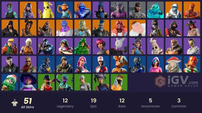 [PC/PSN/XBOX] 51 skins | IKONIK | Glow | Trilogy | Frostbite | Valeria | Fusion | Hybrid | Luxe | Ruin | Peter Griffin | Spectra Knight | 1000 V