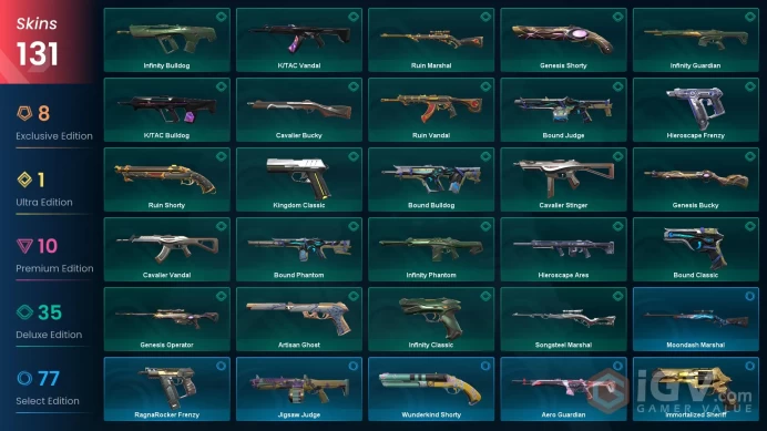 [LATAM] 131 Skins | 6 Knife | Full Acces | Songsteel / Outpost Melee / Prism III Axe / Singularity Phantom / Ruin Vandal |