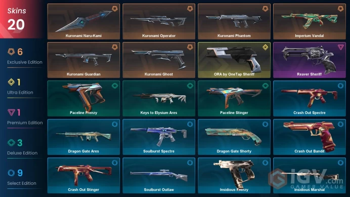 [EU] 20 Skins | 1 Knife | Full Acces | Kuronami Naru-Kami / Imperium Vandal / Kuronami Phantom / Kuronami Operator |
