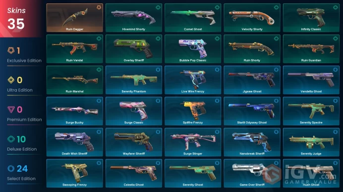 [Brazil] 35 Skins | 1 Knife | Full Acces | Ruin Dagger / Ruin Vandal / Serenity Phantom |