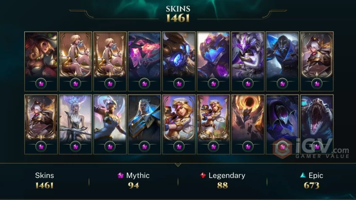 NA EMAIL CHANGEABLE 1461 SKINS 69 PRESTIGE 10X VICTORIOUS HONOR 5 237 LITTLE LEGENDS 4X MYTHIC 266KBE
