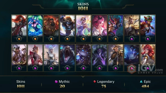 EUW EMAIL CHANGEABLE ALL CHAMPS 1011 SKINS ALL ULTIMATE 20 MYTHIC 13 PRESTIGE 