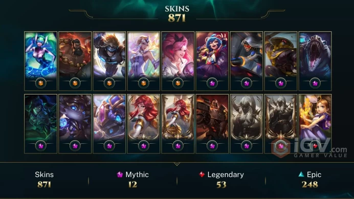 EUNE EMAIL CHANGEABLE  4kRP 871 SKINS ALL CHAMP EX2 PAX Jax PAX Sivir Riot Squad Singed Judgment Kayle 