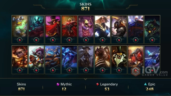 EUNE EMAIL CHANGEABLE  4kRP 871 SKINS ALL CHAMP EX2 PAX Jax PAX Sivir Riot Squad Singed Judgment Kayle 