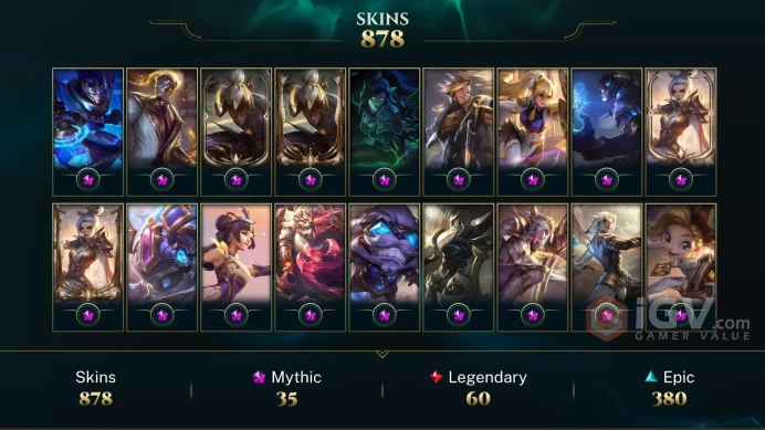 VN (Transferable) Email changeable 41KOE 165 champs 878 skins 35 MYTHIC 21 PRESTIGE6 ULTIMATE 291 little legends Chibi Jinx Last Play 2023