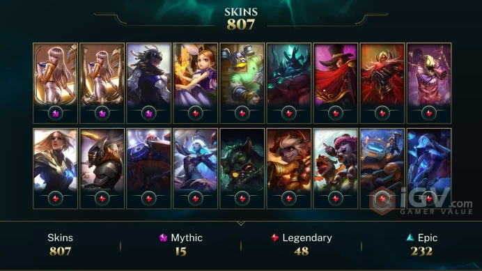 NA EMAIL CHANGEABLE ALL CHAMPS EX1 807 SKINS LAST PLAY 2024