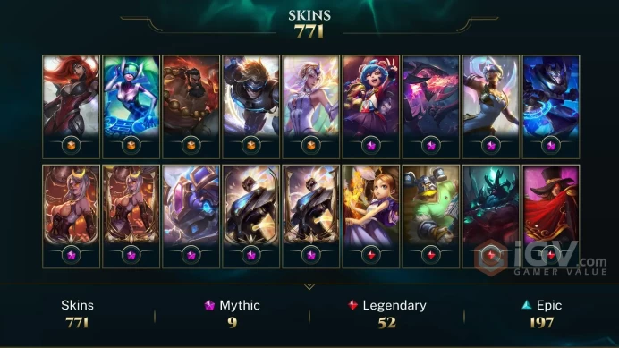 NA EMAIL CHANGEABLE 155 CHAMPS 771 SKINS 149 CHROMA LAST PLAY 2022