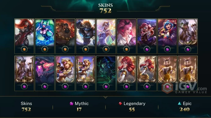 EUW EMAIL CHANGEABLE 162 CHAMPS 752 SKINS 12 prestige 143 CHROMAS 80 ME 42kOE