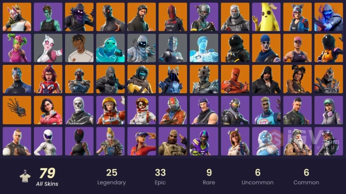 79 skins/full access/the reaper/elite agent/take the l/deluxe stw/tidy/juke/omega/dark vanguard